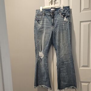 Lane Bryant Blue Flare Wide Leg Jeans
